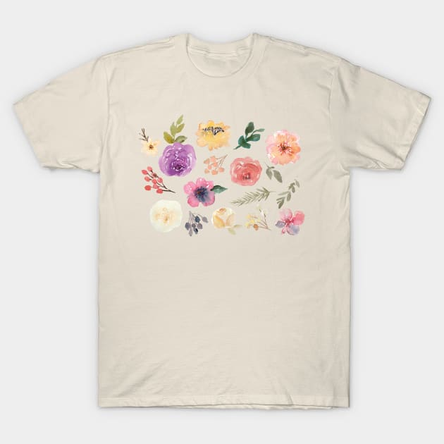 Watercolor Flowers T-Shirt by uncommontee